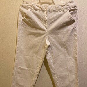 Talbots Women White Straight Ankle Pants Size 12 Stretch Very Good Condition